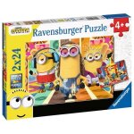Puzzles 2x24 p - les minions en action / minions 2 - ravensburger - dessins anims et bd - enfant