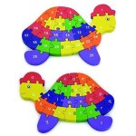 Puzzle 3d alphabet & chiffres 2 en 1 en forme de tortue - viga - animaux - enfant - intrieur