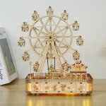 Puzzle 3d en bois jouet en bois grande roue musicale cadeaux de nol pour enfants
