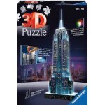 Puzzle 3d empire state building illumin - ravensburger - 216 pices - leds couleur - ds 10 ans