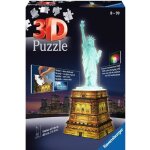 Puzzle 3d statue de la libert illumine - ravensburger - monument 108 pices - sans colle - avec leds ...