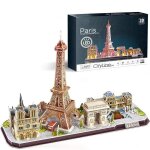 Puzzle 3d paris tour eiffel notre dame louvre arc de triomphe - zgeer - 115 pices - led