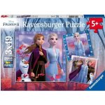 Puzzles 3x49 pices la reine des neiges 2 le voyage commence ds 5 ans ravensburger