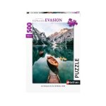 Puzzle 500 pices - les barques du lac de braies italie - nathan