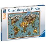 Puzzle 500 pi�ces - mappemonde de papillons - ravensburger - paysage et nature - mixte