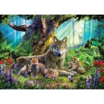 Puzzle adulte famille de loup couche dans la foret - 1000 pieces - ravensburger animaux de la sauvage ...