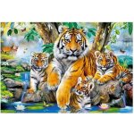 Puzzle adulte famille de tigre du bengale dans la foret - 1000 pieces - collection animaux sauvage et ...
