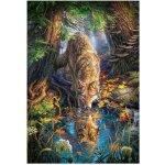 Puzzle adulte loup boit dans la riviere de la foret - 1500 pieces - collection animaux sauvages - nouveaute ...
