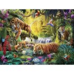 Puzzle adulte : famille de tigre au bord de la riviere 1500 pieces - collection animaux sauvages - ravensburge ...