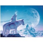 Puzzle adulte hurlements de loups arctiques dans la montagne au clair de lune - 1500 pieces - collection ...