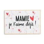Puzzle annonce grossesse personnalis� pour mamie - ma�ka - sc�ne de vie - 15 pi�ces - blanc