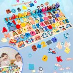 Puzzle en bois - montessori - 7 en 1 - apprentissage lettres et chiffres - cadeau enfant - 3 ans +