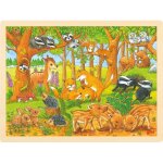 Puzzle en bois goki - animaux de la for�t - 48 pi�ces - pour enfants de 3 ans et plus