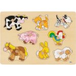 Puzzle en bois - goki - b�b�s animaux - 8 �l�ments � encastrer - int�rieur - mixte