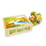 Puzzle en bois jeux danimaux - legler - 12 cubes - thme animaux - mixte - a partir de 6 ans