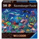Puzzle en bois monde marin color� 500 pi�ces robustes et naturelles dont 40 figurines en bois (whimsies) ...