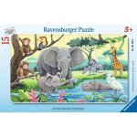 Puzzle cadre 15 p - animaux dafrique - ravensburger - mixte - a partir de 3 ans