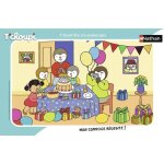 Puzzle cadre tchoupi fte son anniversaire - ravensburger nathan - 15 pices - jaune - ds 3 ans