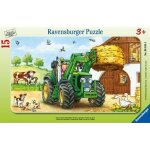 Puzzle cadre ravensburger - tracteur à la ferme - 15 pièces Puzzle cadre ravensburger - tracteur à la ferme - 15 pièces