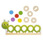 Puzzle chenille formes jumbo - pour enfant de 3 ans - bois vert - 20 cartes de d�fi