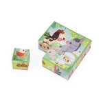 Puzzle cubes en carton - th�me ferme - 9 cubes et 6 puzzles possibles - jouet deveil et premier age - ...
