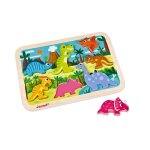 Puzzle dinosaures 7 pcs en bois janod - d�s 18 mois