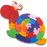 Puzzle enfant en bois color� avec chiffres et lettres apprendre lalphabetles nombres et les couleurs ...