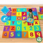 Tapis de jeu puzzle pour enfant - infantastic - alphabet et chiffres - 86 pi�ces - mousse eva