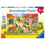 Puzzle enfant ravensburger vakantie op de manege - 2 x 12 pi�ces - animaux