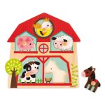 Puzzle musical - janod - les copains de la ferme - 5 pi�ces - animaux - 12 mois +