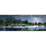 Puzzle paysage troupeau d�l�phants 2000 pi�ces - mercier - herd elephant - adulte - mixte - 136 x 48 ...