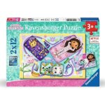 Puzzles 2 x 12 pices : soire pyjama gabbys dollhouse