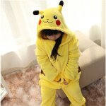 Pyjama combinaison de nuit onesie pikachu pour enfants - jaune - flanelle
