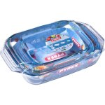 Pyrex - lot de 3 plats  four rectangulaires irresistible 28x17 cm + 35x23 cm + 39x25 cm