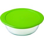 Plat rond en verre avec couvercle pyrex cook&store 20x18 cm - transparent - blanc