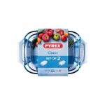 Pyrex - ensemble de plats de cuisson au four pyrex classic transparent verre borosilicat (2 pcs)