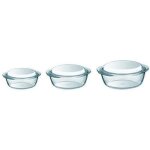 Pyrex ensemble de plats à four 3 pcs verre 912s637 / 6142 Pyrex ensemble de plats à four 3 pcs verre 912s637 / 6142