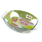 Plat � four - pyrex - ovale 35x24 cm - verre transparent - r�sistant jusqu� 300�c - compatible lave - ...