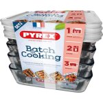 Pyrex set de 4 plats en verre 15l avec couvercle Pyrex set de 4 plats en verre 15l avec couvercle