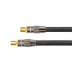 Python c�ble antenne tv iec m�le?femelle 1 m noir - coaxial ofc 999% cuivre connecteurs m�tal plaqu� ...