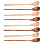 Cuillres en bois - qiilu - lot de 8 - bois de htre - poigne confortable - non toxique