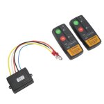 Qiilu contr�leur de treuil �lectrique kit de t�l�commande de treuil sans fil 75 pieds port�e 12v 24v ...