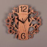 Horloge murale - qiilu - mod�le arbre - silencieuse - design scandinave - 23x23 cm
