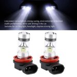 Qiilu phare � led 2x h8 h9 h11 6000k super blanc 100w ampoules de phare led kit antibrouillard voiture ...