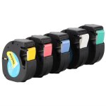 Qiilu plastique 5pk compatible pour dymo letratag plastic 91331 recharges lamines de ruban dtiquettes ...