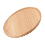 Qiilu plateau � pizza rond en bois plateau � pizza rond planche � d�couper en bois de caoutchouc �pais ...