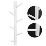 Porte - manteau - qiilu - arbre - blanc - 6 crochets - rangement mural intrieur