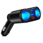 Chargeur de voiture - qiilu - modle 3 en 1 - 2 ports usb - affichage numrique led - 120w puissance ...