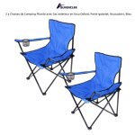 Quiienclee 2 x chaises / fauteuils de camping pliante avec sac ext�rieur en tissu oxford porte - gobelet ...