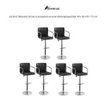 Quiienclee lot de 6 tabourets de bar à accoudoirs en acier électroplaqué dossier à six compartiments ... Quiienclee lot de 6 tabourets de bar à accoudoirs en acier électroplaqué dossier à six compartiments ...